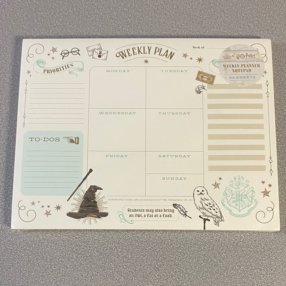 Harry Potter Weekly Planner Pad Brand New